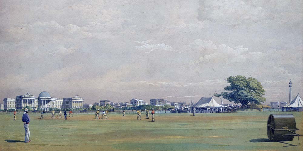 old cricket stadium in india illustration